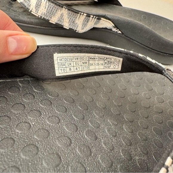 VIONIC Tide II Womens Flip Flops Size 10 Sequins Sandals Thong Slip On Black - Picture 13 of 14